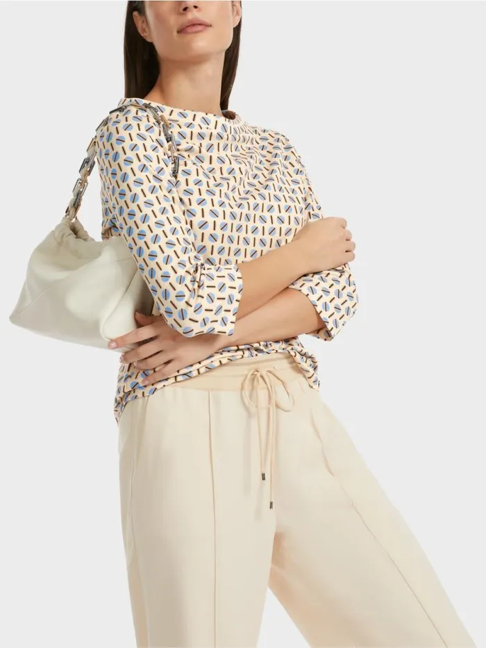 Shirts and Tops Damen Marc Cain TShirt Mit Grafischem Dessin Dark Cream