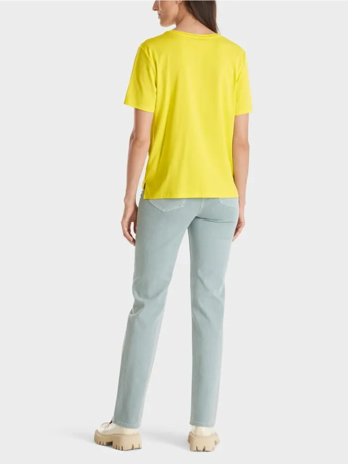 Shirts and Tops Damen Marc Cain TShirt Mit Weitem CrewNeck Soft Lemon