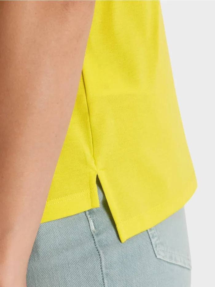 Shirts and Tops Damen Marc Cain TShirt Mit Weitem CrewNeck Soft Lemon