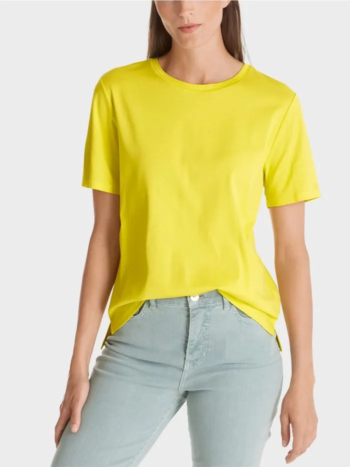 Shirts and Tops Damen Marc Cain TShirt Mit Weitem CrewNeck Soft Lemon