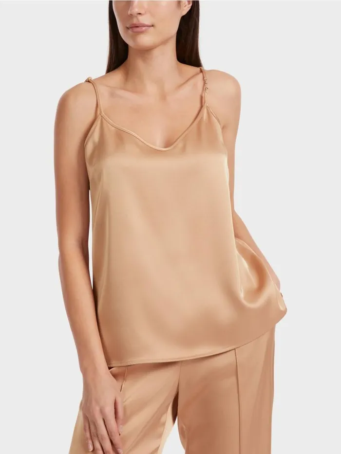 Shirts and Tops Damen Marc Cain Top Mit Schmaler Kette Bright Toffee