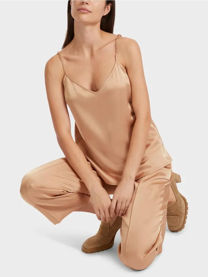 Shirts and Tops Damen Marc Cain Top Mit Schmaler Kette Bright Toffee