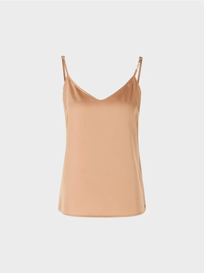 Shirts and Tops Damen Marc Cain Top Mit Schmaler Kette Bright Toffee