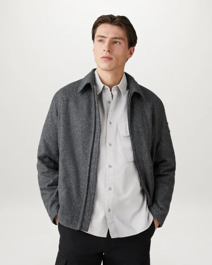Shirts Men Belstaff Scale Shirt Chrome Grey Shirts Men Belstaff Scale Shirt Chrome Grey