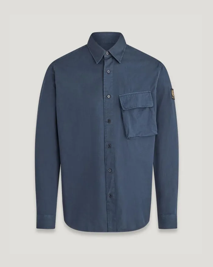 Shirts Men Belstaff Scale Shirt Dark Ink