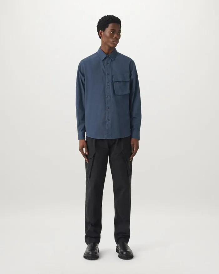 Shirts Men Belstaff Scale Shirt Dark Ink Shirts Men Belstaff Scale Shirt Dark Ink