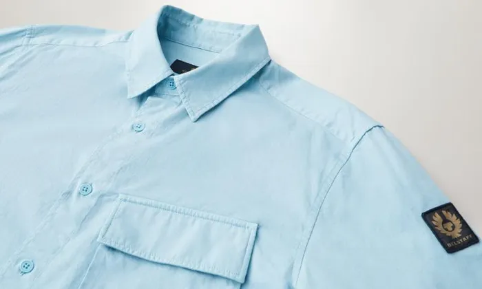 Shirts Men Belstaff Scale Shirt Skyline Blue Shirts Men Belstaff Scale Shirt Skyline Blue