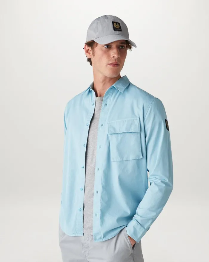 Shirts Men Belstaff Scale Shirt Skyline Blue Shirts Men Belstaff Scale Shirt Skyline Blue