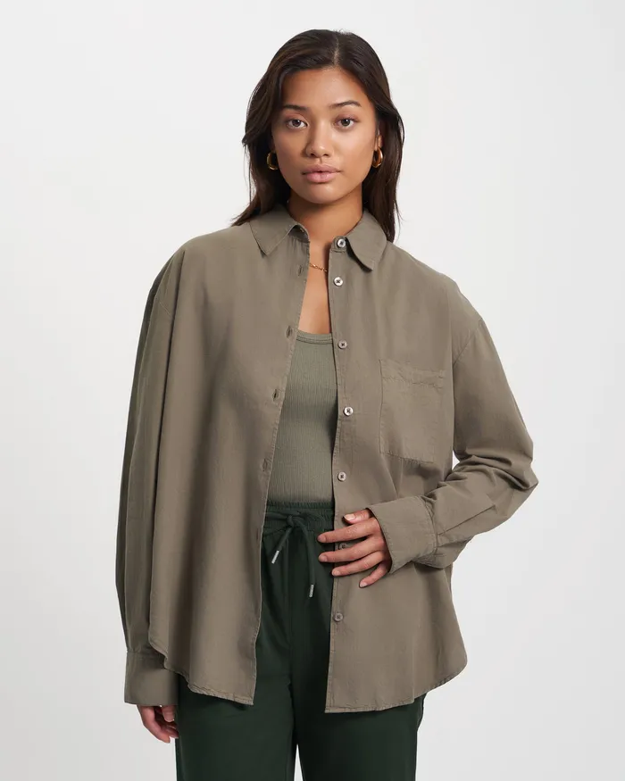 Shirts Organic Oversized Shirt 8211 Deep Black Colorfulstandard Women