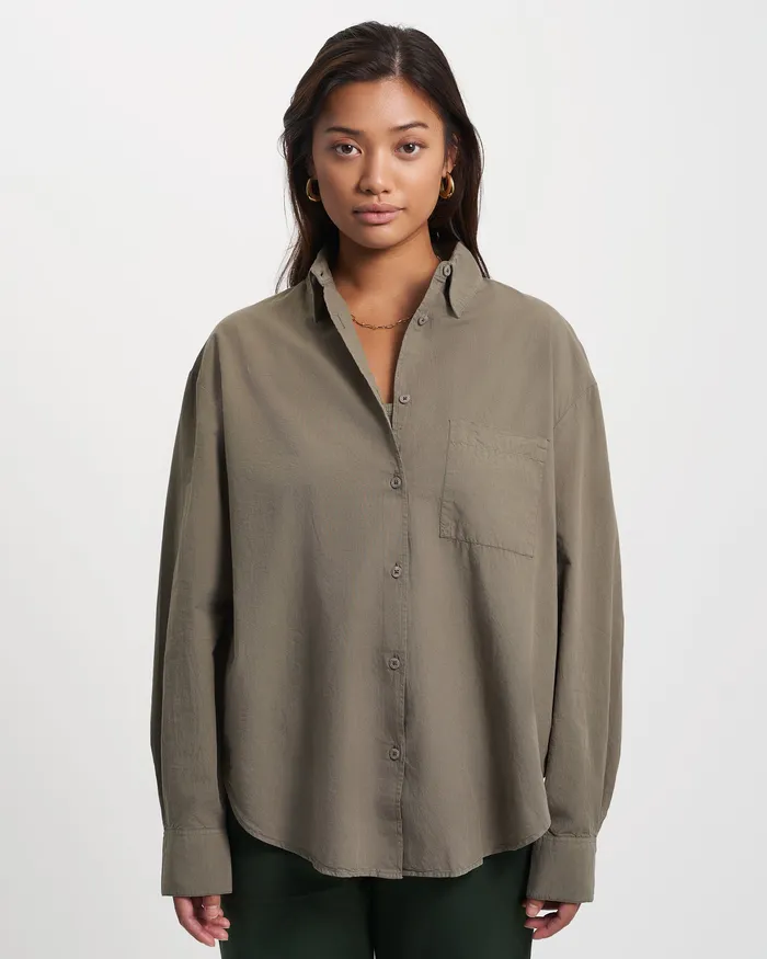 Shirts Organic Oversized Shirt 8211 Deep Black Colorfulstandard Women