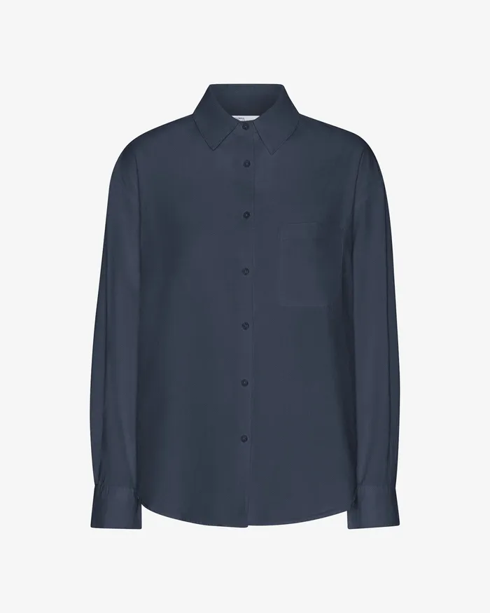 Shirts Organic Oversized Shirt 8211 Petrol Blue 8211 Colorfulstandard Women