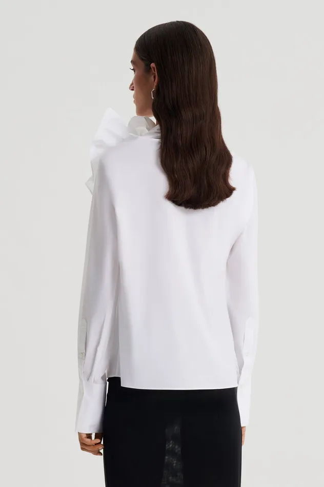 Shirts Scanlan Theodore Women PARACHUTE COTTON CRAVAT SHIRT WHITE Shirts Scanlan Theodore Women PARACHUTE COTTON CRAVAT SHIRT WHITE