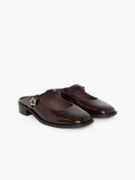 Shoes Women Ella Mary Jane Mule Chocolate Patent Lisa Says Gah
