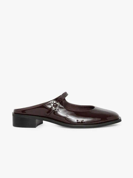 Shoes Women Ella Mary Jane Mule Chocolate Patent Lisa Says Gah