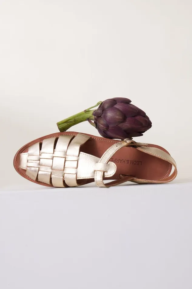 Shoes Women Leon and Harper Sandales Cancun P24 Gold