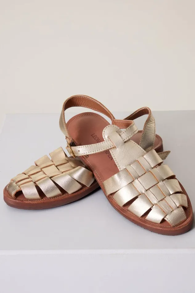 Shoes Women Leon and Harper Sandales Cancun P24 Gold