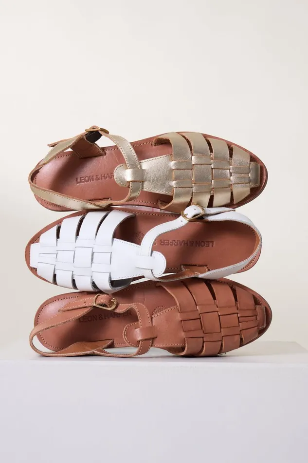 Shoes Women Leon and Harper Sandales Cancun P24 Gold