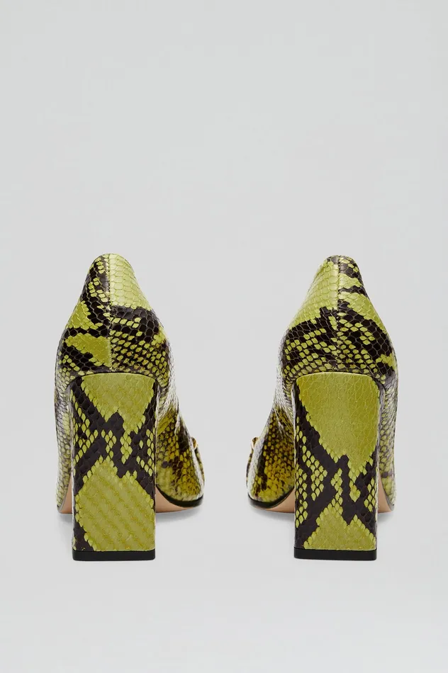 Shoes Women Scanlan Theodore GOLD TRIM SQUARE TOE PUMP 95 VERT Shoes Women Scanlan Theodore GOLD TRIM SQUARE TOE PUMP 95 VERT
