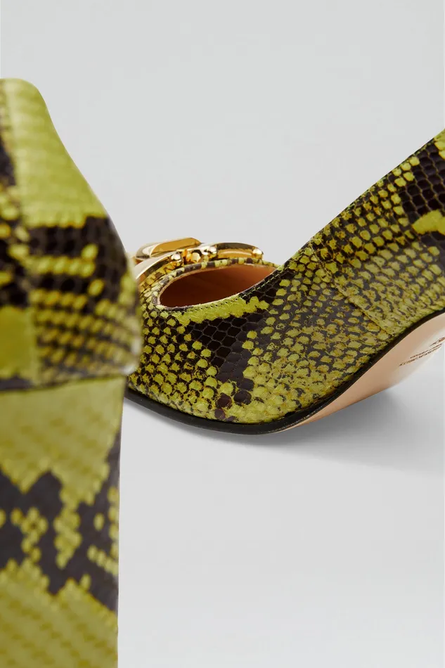 Shoes Women Scanlan Theodore GOLD TRIM SQUARE TOE PUMP 95 VERT Shoes Women Scanlan Theodore GOLD TRIM SQUARE TOE PUMP 95 VERT