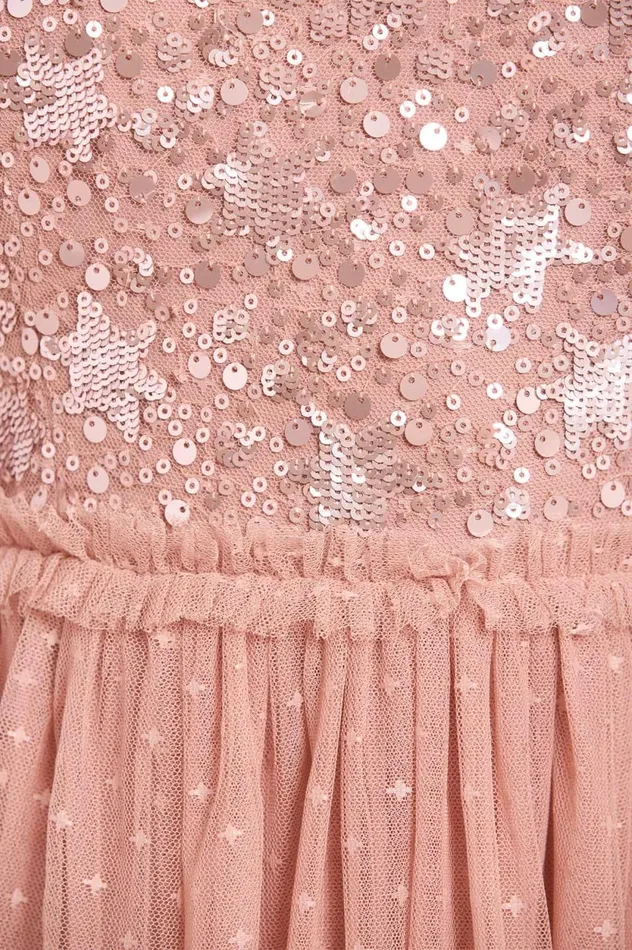 Shooting Stars Bodice HalterNeck Ankle Gown Pink Women Needle and Thread Dresses