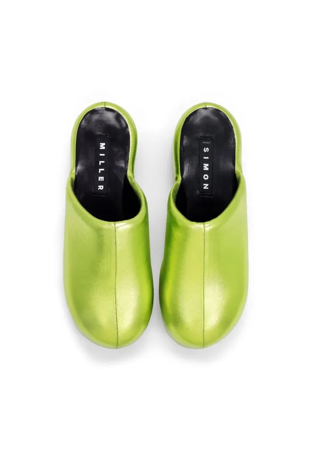 Shop Simon Miller BUBBLE CLOGS Platform Bubble Clog Galactic Green