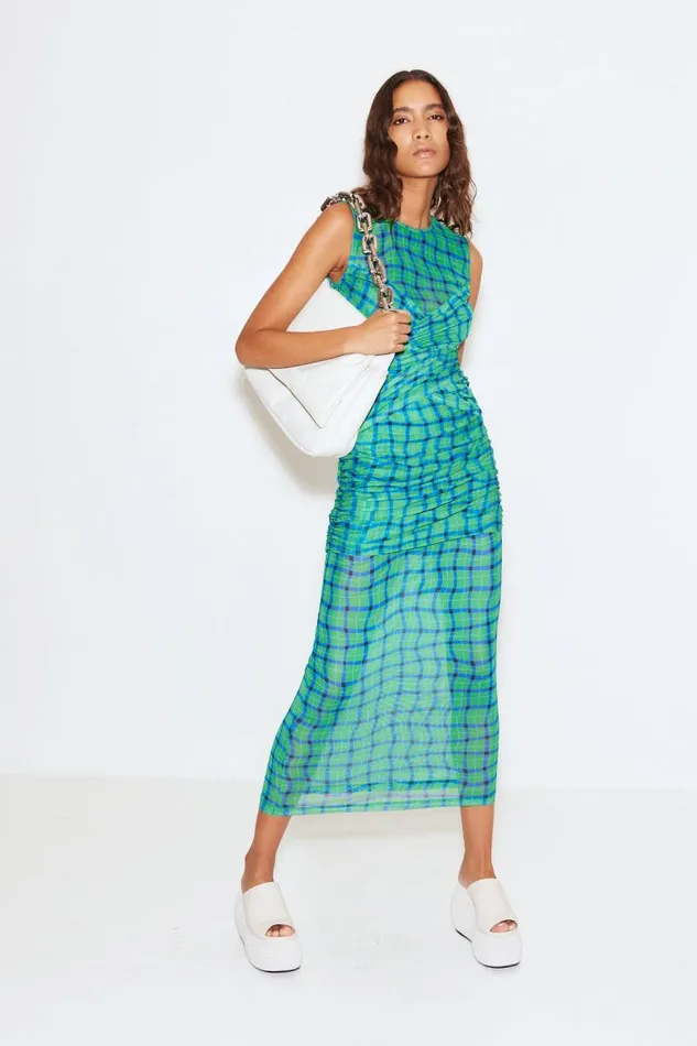 Shop Simon Miller DRESSES Kinny Dress Green Plaid