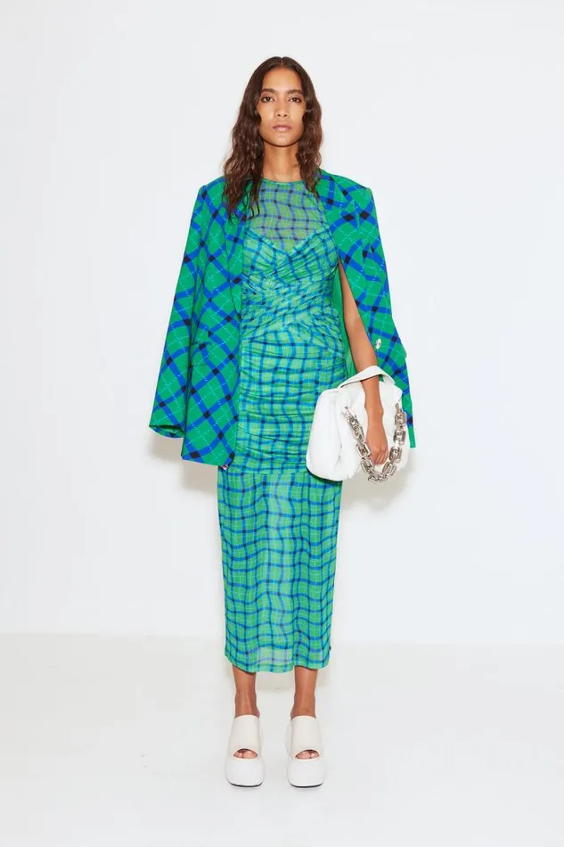 Shop Simon Miller DRESSES Kinny Dress Green Plaid