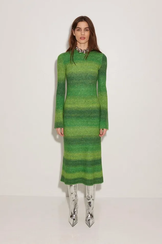Shop Simon Miller KNITWEAR Axon Dress Gummy Green Multi
