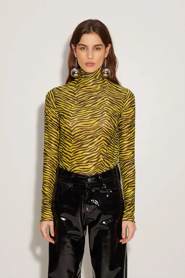 Shop Simon Miller TOPS Mesh Wendel Top Zebra Stripe