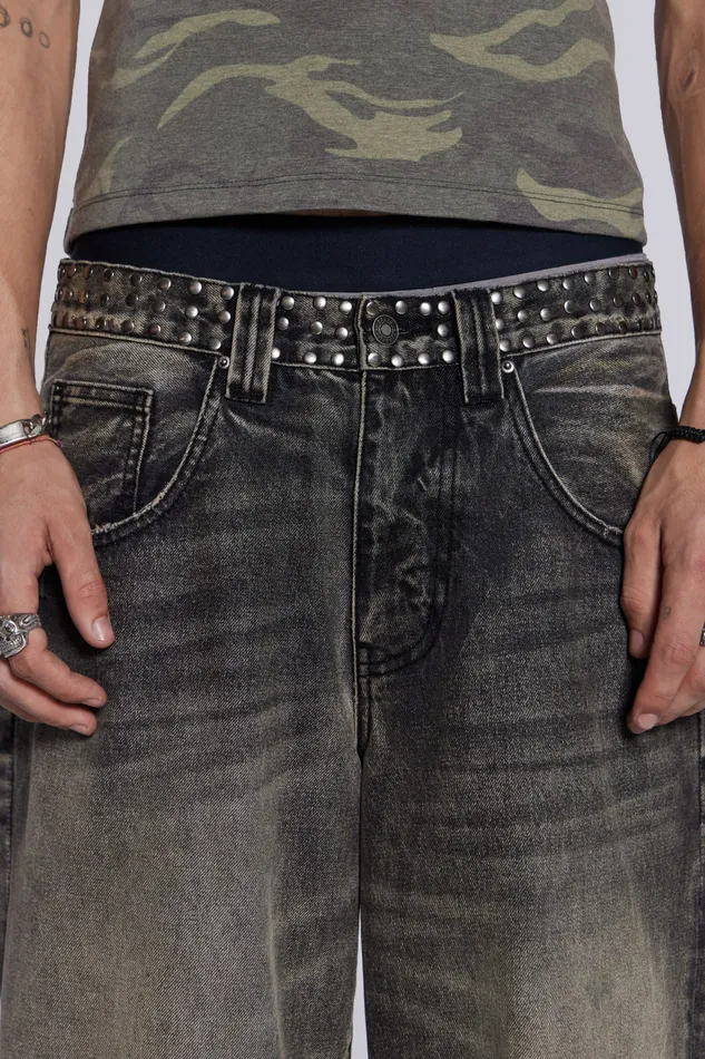 Shop Stud Colossus Jeans Men Denim Jaded London