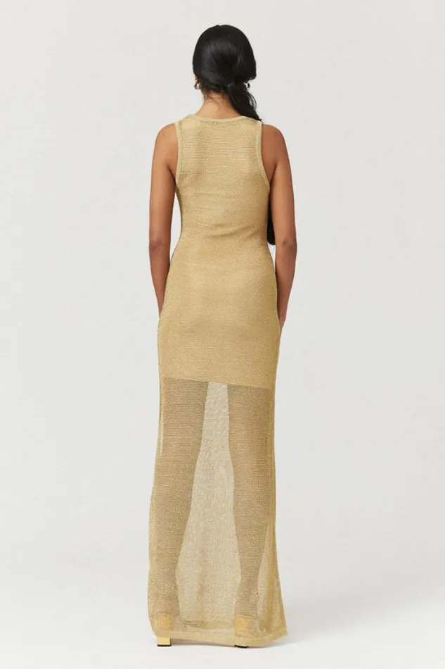 Shop SUBOO Dresses Leo Strappy Maxi Dress 8211 Gold