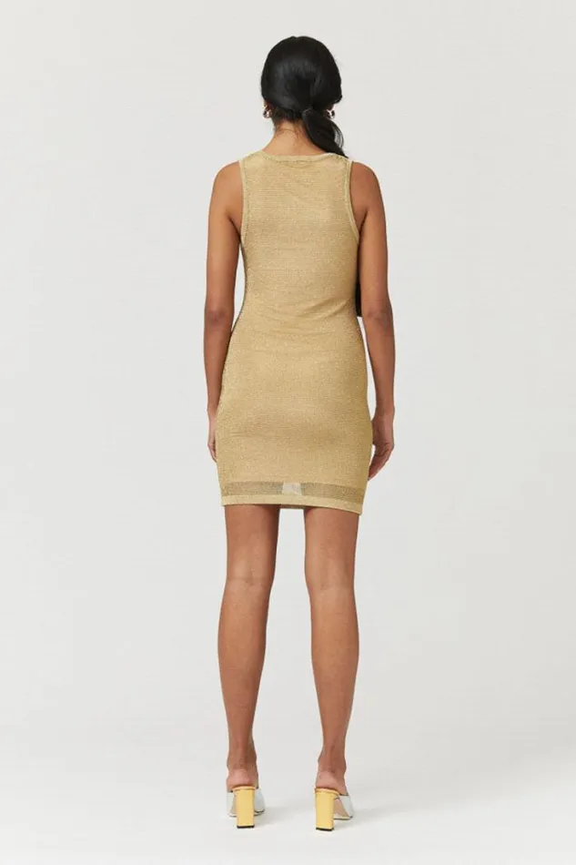Shop SUBOO Dresses Leo Strappy Mini Dress 8211 Gold