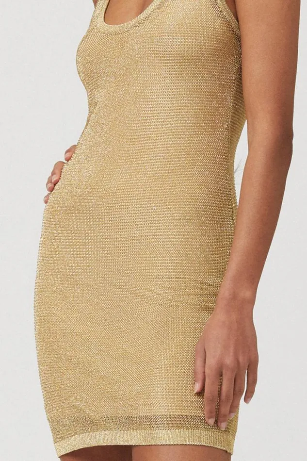 Shop SUBOO Dresses Leo Strappy Mini Dress 8211 Gold