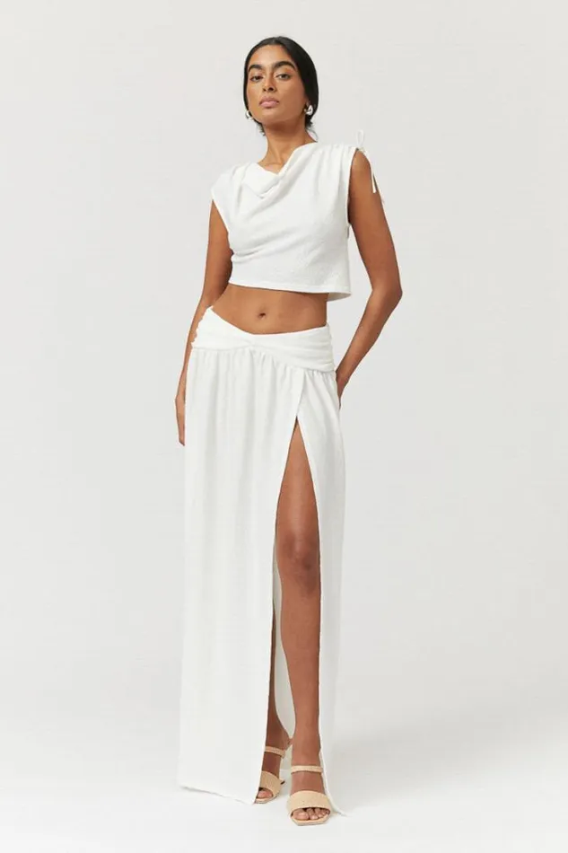 Shop SUBOO Matching Sets Jacqui Tie Crop Top 8211 White
