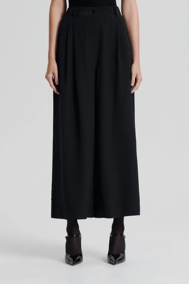 SILK CROPPED TROUSER BLACK Trousers Scanlan Theodore Women