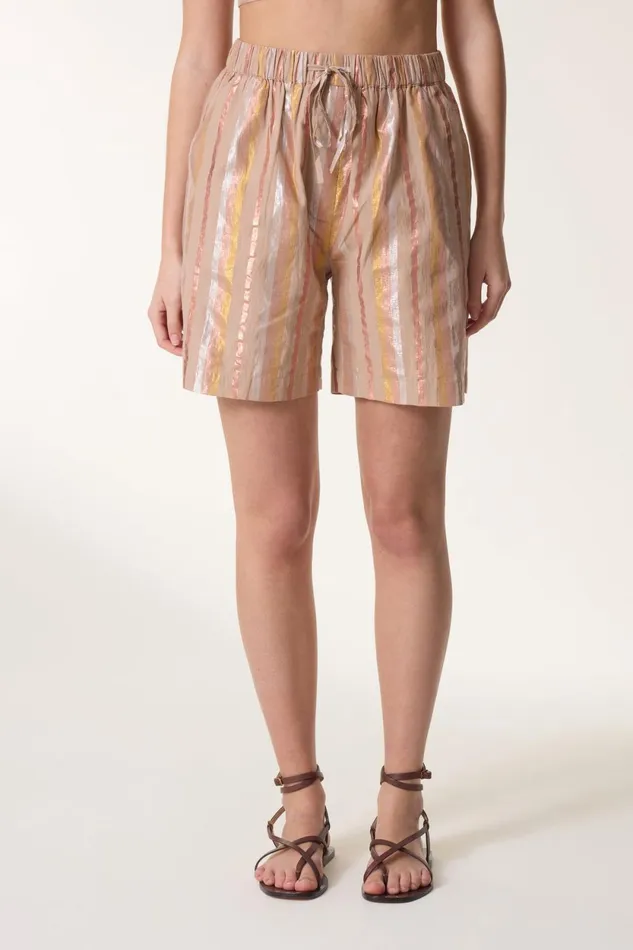 Skirts and Shorts Women Leon and Harper Quincy Shiny Short Powder