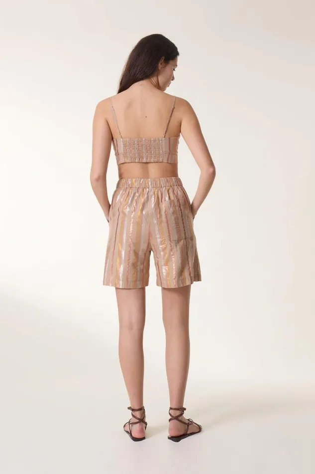 Skirts and Shorts Women Leon and Harper Quincy Shiny Short Powder
