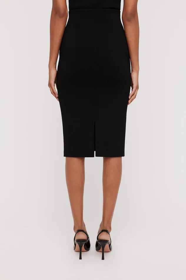 Skirts Scanlan Theodore Women CREPE KNIT SLIT BACK SKIRT BLACK