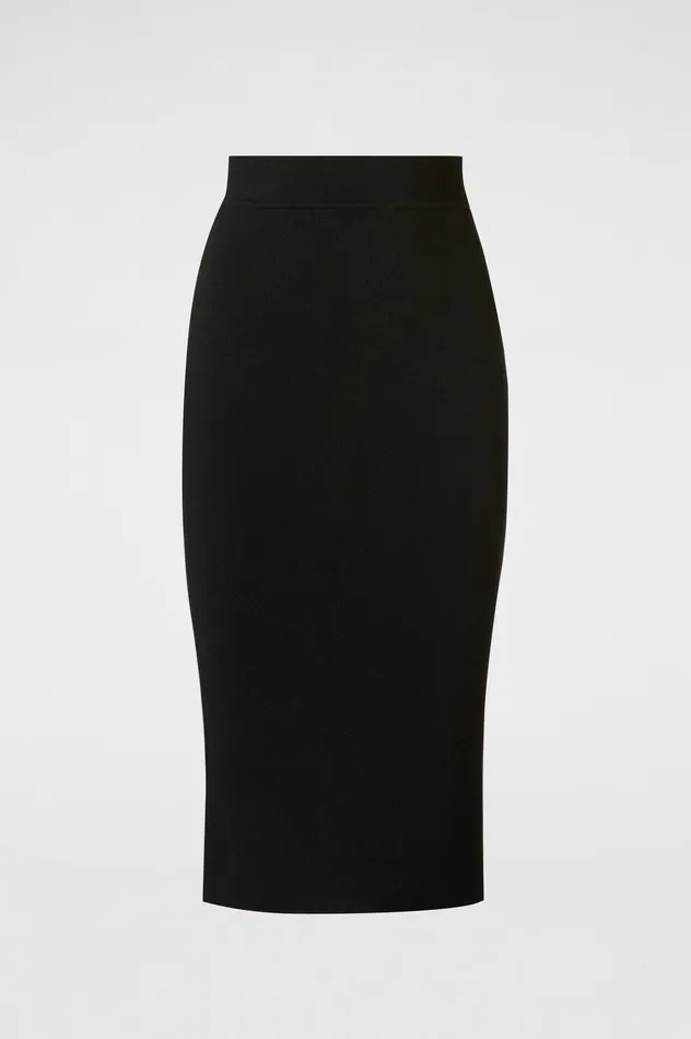 Skirts Scanlan Theodore Women CREPE KNIT SLIT BACK SKIRT BLACK