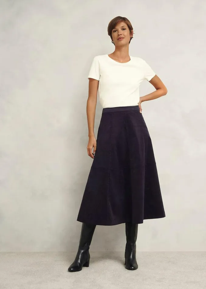 Skirts Women HOBBS Clifton Cord Skirt Navy