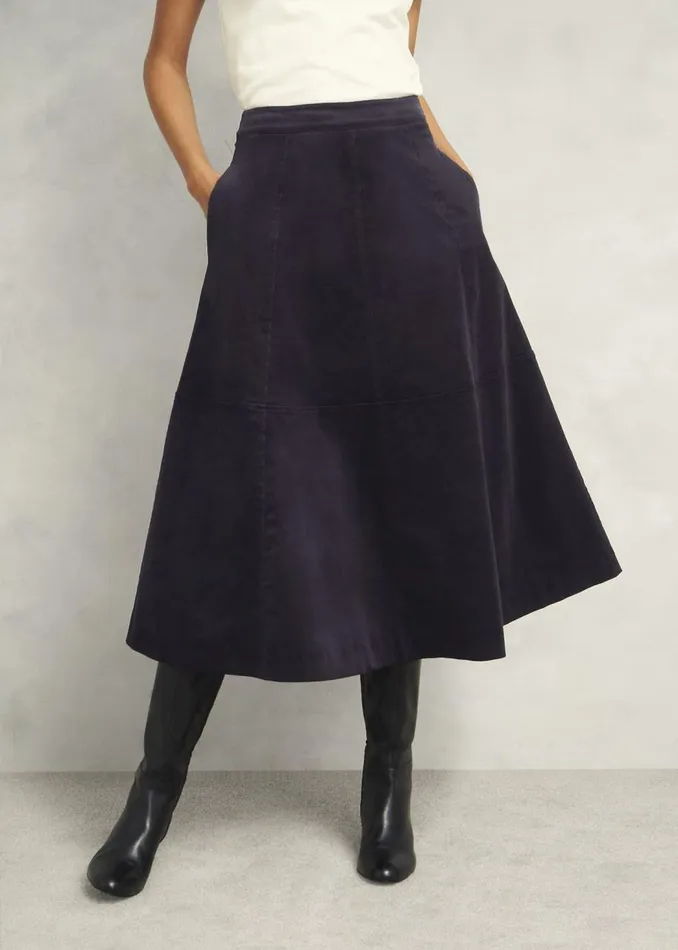 Skirts Women HOBBS Clifton Cord Skirt Navy