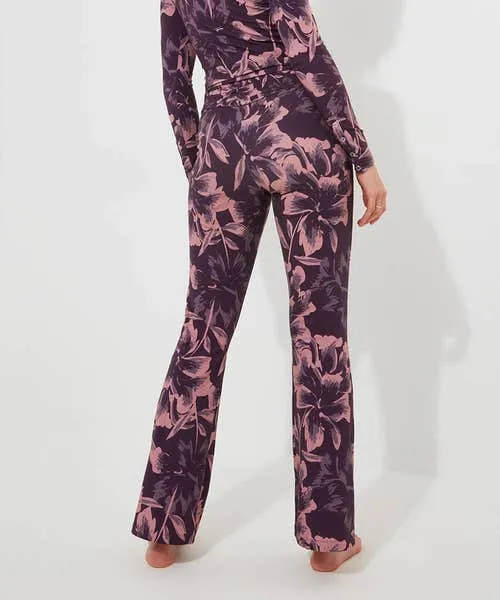 Sloe Joes Floral Flared Trouser Purple Apparel Jeans and Trousers Joebrowns