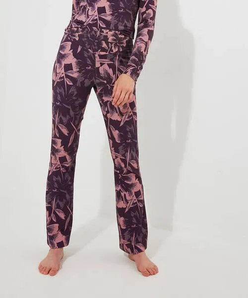 Sloe Joes Floral Flared Trouser Purple Apparel Jeans and Trousers Joebrowns