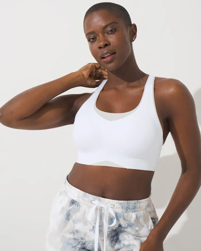 Soma Bliss Breathe Racerback Sport Bra Optic White Women Bras