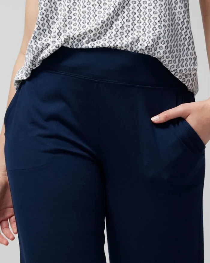 Soma Cool Nights Cropped Pajama Pants Nightfall Navy Women Matching Sets and Separates