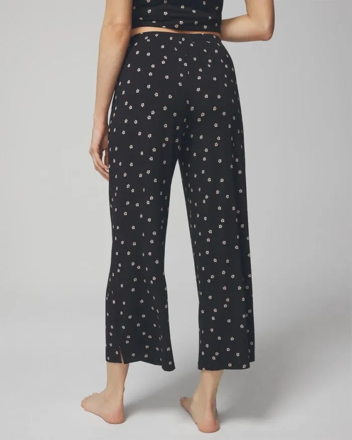 Soma Cool Nights Cropped Pants Plumeria Dot Black Women Matching Sets and Separates