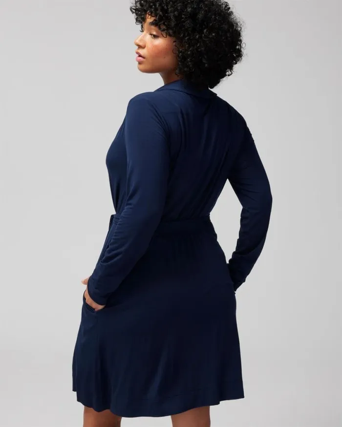 Soma Cool Nights Short Robe Nightfall Navy Women Matching Sets and Separates