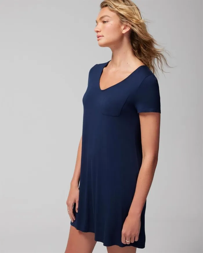 Soma Cool Nights ShortSleeve Sleepshirt Nightfall Navy Women Sleepshirts