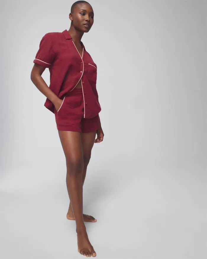 Soma Cotton Gauze Shorts Island Guava Women Matching Sets and Separates