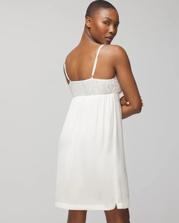 Soma Crinkle Satin Chemise Ivory Women Matching Sets and Separates